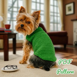 Pet Sweater Crochet PDF Pattern – Dog & Cat Jumper – Easy DIY Yarn Clothes – Crochet Pet Sweater Pattern - Dog or Cat Pullover
