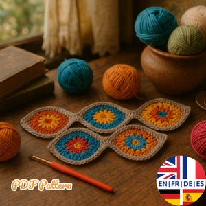 Wzór na szydełkowe oczko z motywem owalnym, wzór na szydełkowe narzuty w stylu boho z motywem owalnym, afgański, angielski, niemiecki, francuski, hiszpański