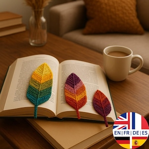 Crochet Feather Bookmark Pattern – English German French Spanish