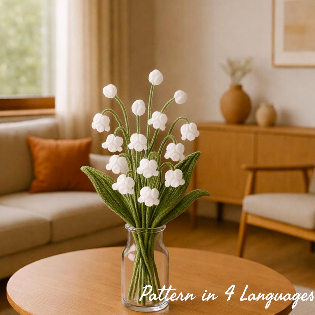 30 Lily of the Valley Crochet Patterns for Elegant Flowers, Gifts, and Home Decor 29 Lily of the Valley Crochet Bouquet Pattern