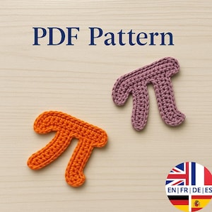 Crochet Pi Applique (PDF Download) - Math Symbol Crochet Pattern- English German French Spanish