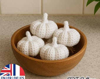 Patrón de ajo amigurumi de ganchillo, juguete vegetal (patrón PDF), inglés, alemán, francés y español.