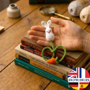 Crochet Bunny Bookmark Pattern – Cute Rabbit PDF – Easter Gift Idea - 4 Languages
