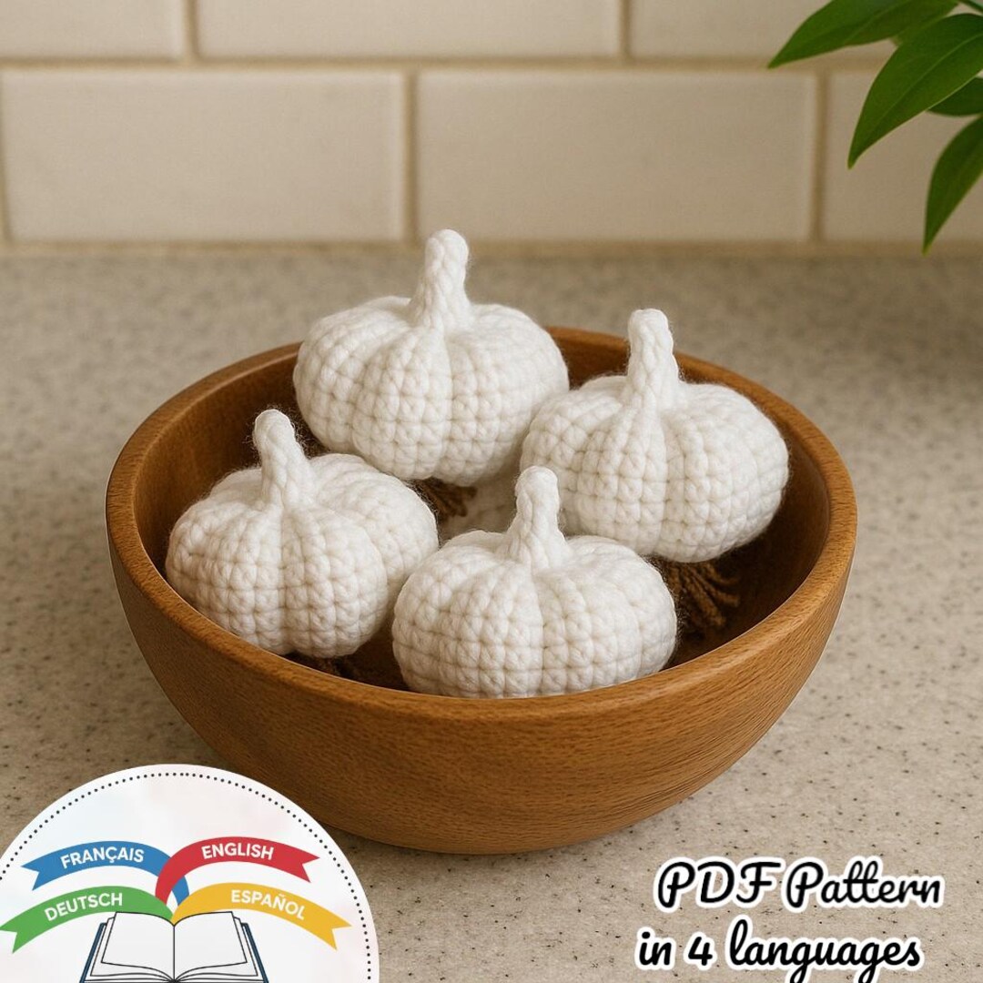 Amigurumi Garlic Pattern in 4 Languages (en/fr/de/es) PDF Pattern of ...