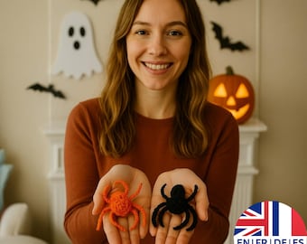 Spinnen Häkelanleitung, Halloween Amigurumi Anleitung, Englisch Deutsch Französisch Spanisch