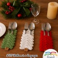 Christmas Tree Cutlery Holder Crochet Pattern in 4 Languages (us, esp, fra, de) – Holiday Table Decor, Christmas Dinner Table Video Tutorial