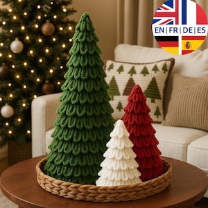 Crochet Loopy Christmas Tree Pattern – Crochet Loop Stitch Tree Pattern - English German French Spanish