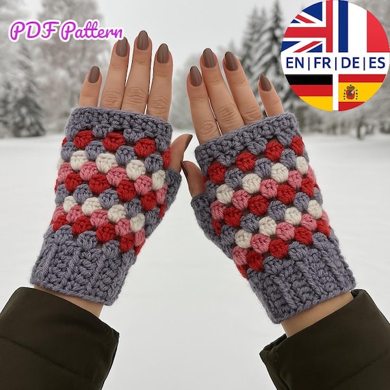 Fingerlose Hkelanleitung, deutsch englisch franzsisch spanisch - Etsy  Schweiz