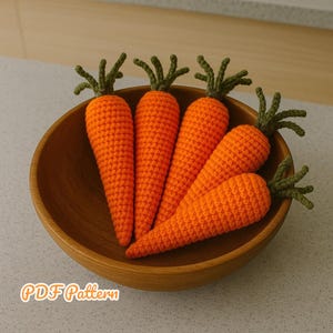 Easy Amigurumi Carrot Pattern, Digital Download, PDF Pattern, Pattern of Amigurumi Veggie, Pattern of Amigurumi Vegetable, Crochet Carrot