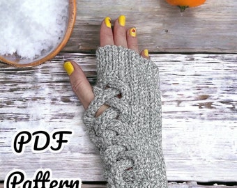 Easy Fingerless Braid Crochet Glove Pattern, Pattern of Braid Gloves, Digital Download, PDF Pattern, Video Tutorial