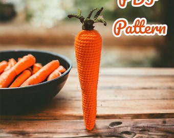 Easy Amigurumi Carrot Pattern, Digital Download, PDF Pattern, Pattern of Amigurumi Veggie, Pattern of Amigurumi Vegetable, Crochet Carrot