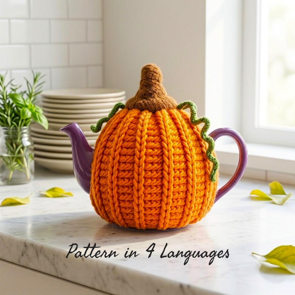 11 Tea Cozy Crochet Patterns for Teapots, Gifts, and Kitchen Decor 8 Pumpkin Teapot Cozy Halloween Tea Cozy Pattern Autumn