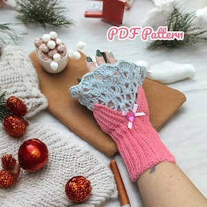 Easy Fingerless Victorian Style Crochet Glove Pattern, Pattern of Victorian Style Vintage Gloves, Digital Download, PDF Pattern