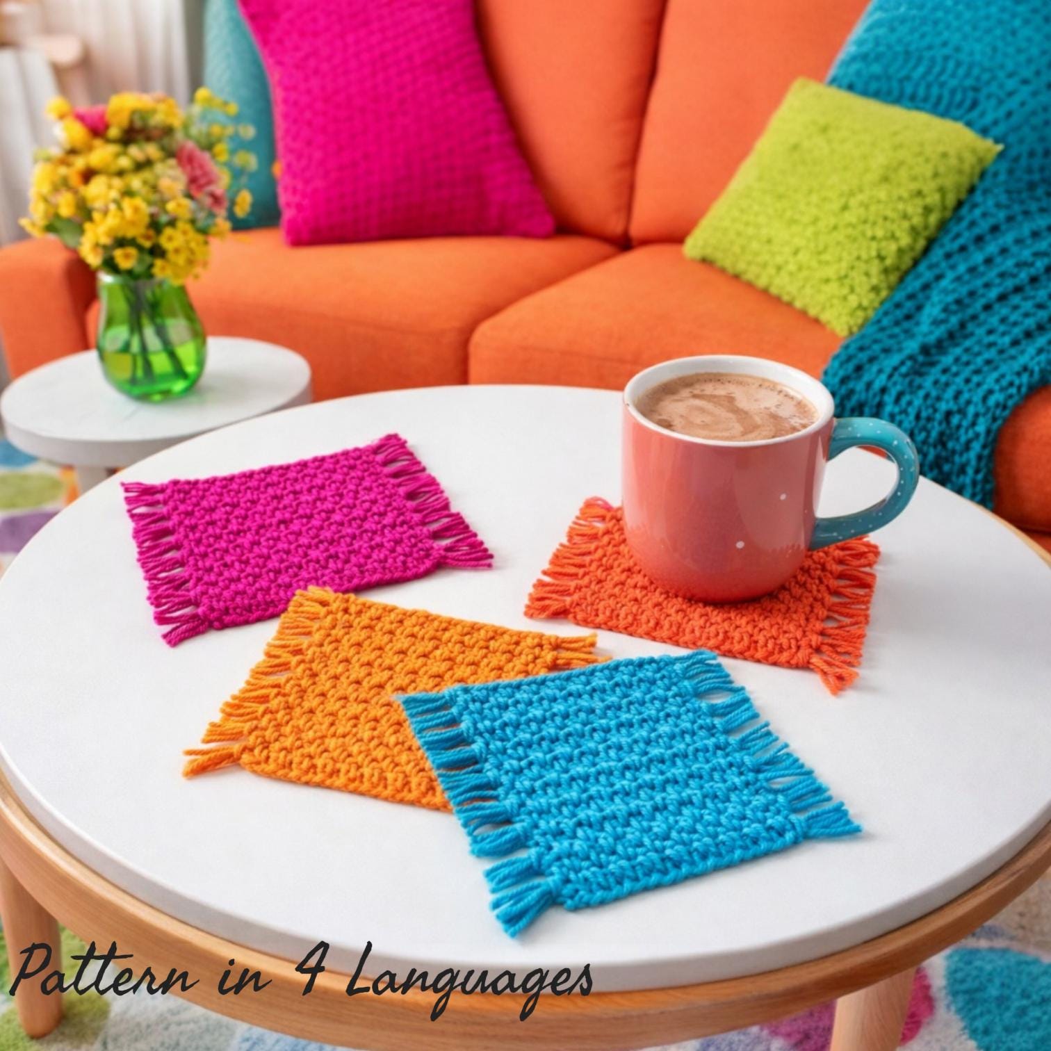 36 Hippie Crochet Patterns for Boho Outfits, Bags, Home Décor, and Gifts 25 Crochet Mug Rug