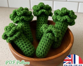 Amigurumi Crochet Broccoli Pattern, English German French Spanish