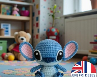 Crochet Stitch Amigurumi Pattern, Alien Plush Toy - English German French Spanish