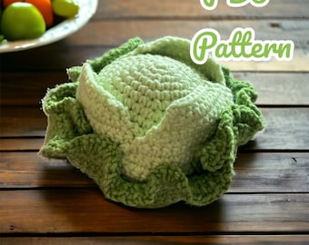 Easy Amigurumi Cabbage Pattern, PDF Pattern of Cabbage, Pattern of Amigurumi Vegetable, Crochet Cabbage, Cabbage Pattern