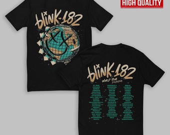 Vintage Graphic 90s Blink 182 The World Tour 2023-2024 2 Sides Shirt, Blink 182 Rock n' Roll T Shirt, Retro Blink 182 Shirt