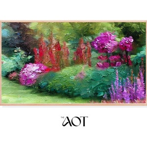 Samsung Frame TV Art | Lush Floral Garden Vintage Oil Painting Digital Art | Frame TV Instant Download | Vintage Art | AOT Collection