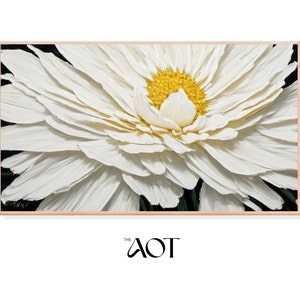 Samsung Frame TV Art Spring Floral Painting | Digital Instant Download | High Quality White Flower Digital Art Painting | Frame TV Art | AOT