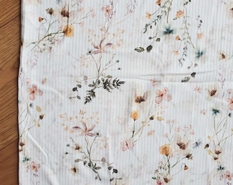Sophie Blumenmuster: Gelbe Blumen, Minze Akzente