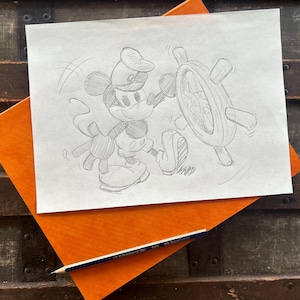 steamboat willie sketch on paper
