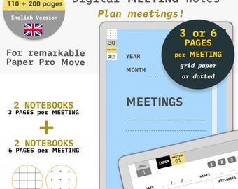 Meeting notes for remarkable paper Pro Move, Boox Palma