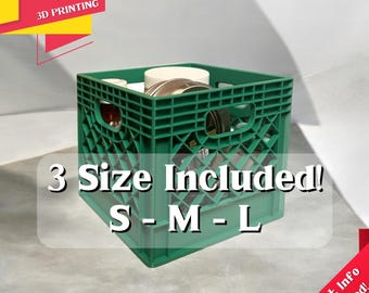 Mini Milk Crate Box - STL&3MF Files, Ready to Print, 3D STL for Printers, Desk Organizer, Storage Solution, Home Decor