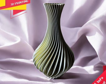 Spiral Vase 3D Printer File – Modern Decor (STL & 3MF)