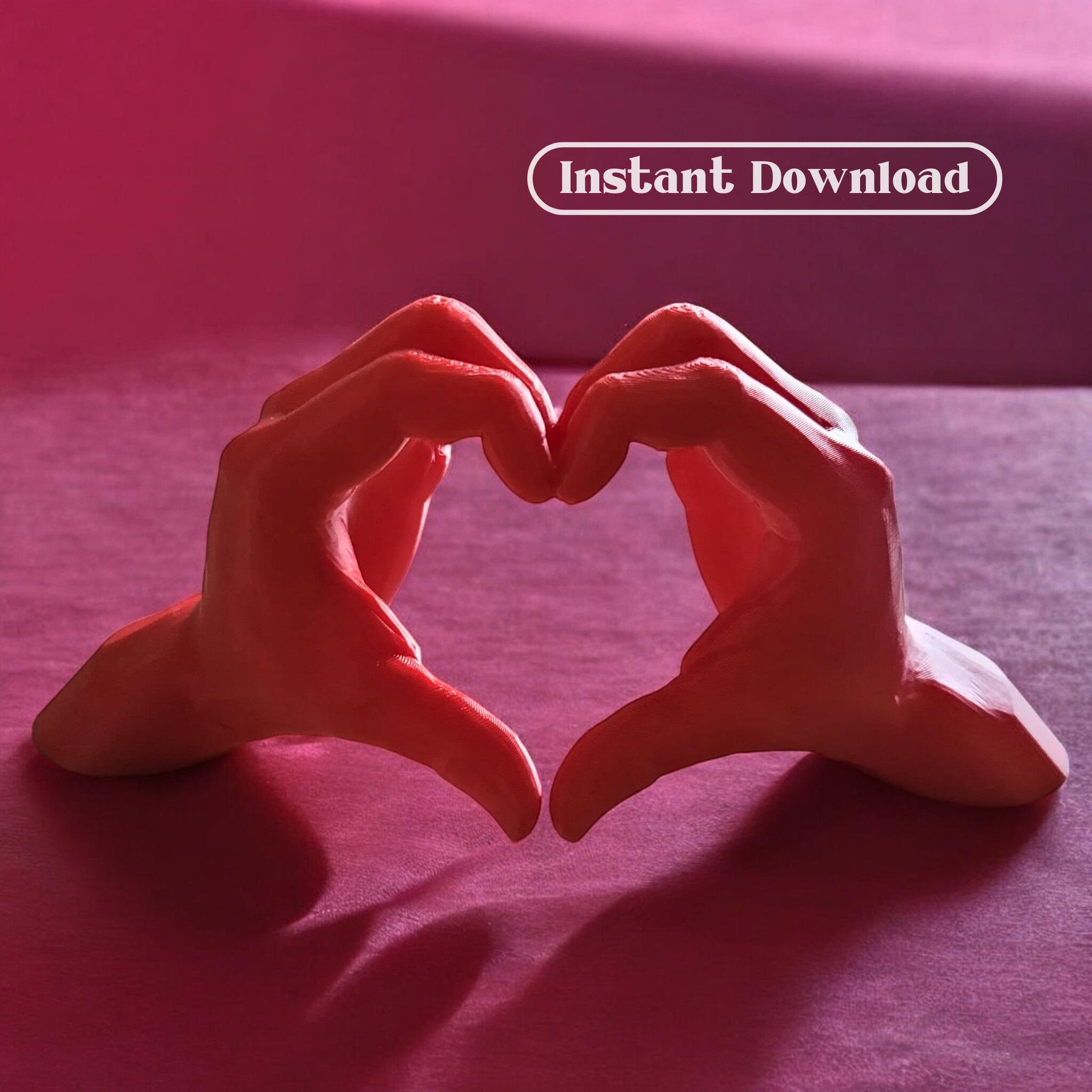 Heart Hands 3D Model - STL & 3MF Files for 3D Printing, Romantic Gift ...
