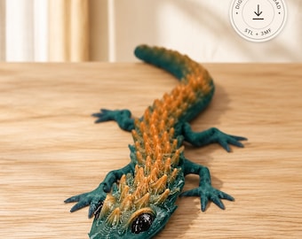 Articulated Lizard – Print in Place Flexi Lizard Fidget Toy, Reptile Gift (STL + 3MF Files)