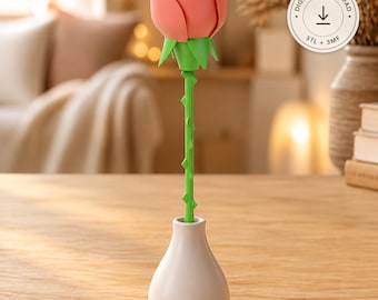 Rose Flower STL & 3MF File – No Glue 3D Printed Rose, Forever Flower for Valentine's and Mother's Day