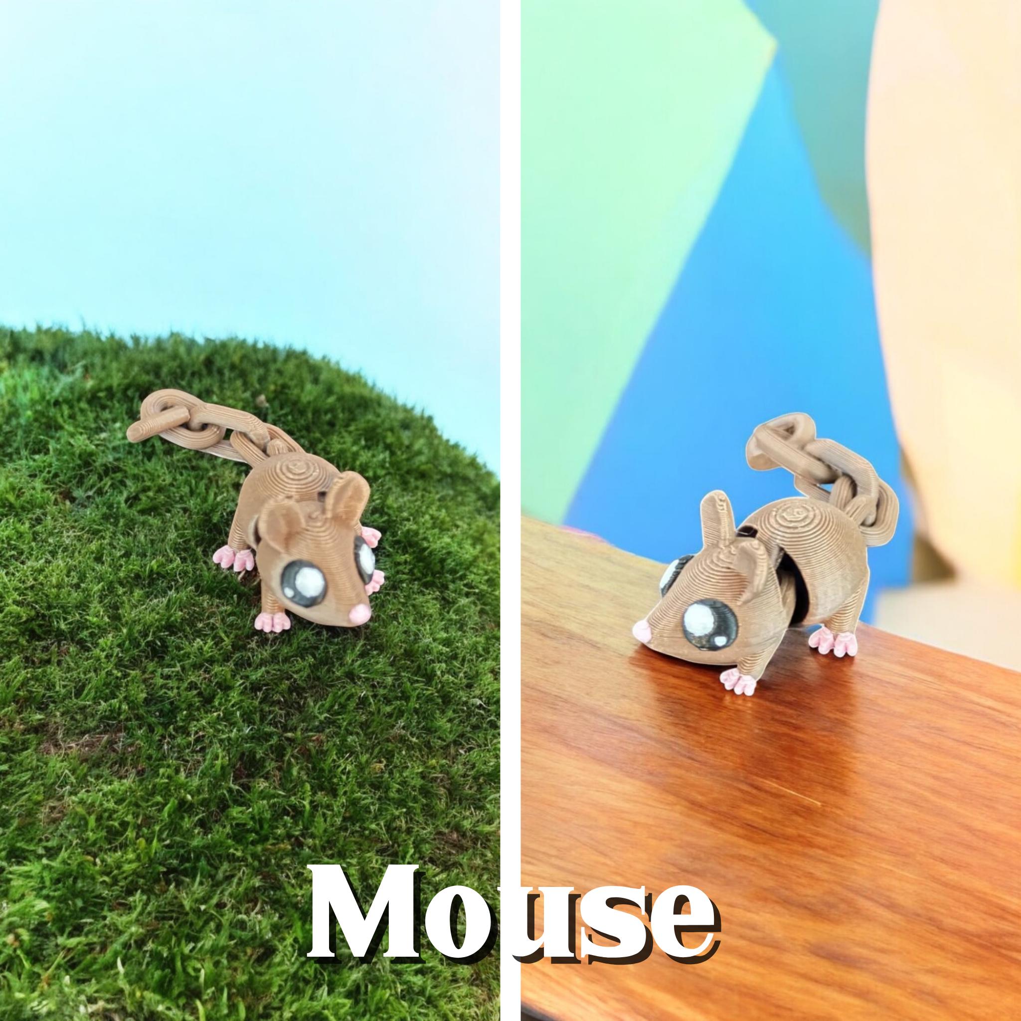 Articulated Mouse Poseable 3D Model, Digital STL & 3MF Files, Ready to ...