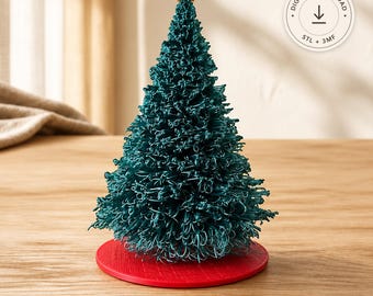 Mini árvore de Natal realista com estrela – Impressão 3D em escala 1/12 para casa de bonecas (arquivos STL + 3MF)