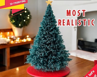 Realistic Christmas Tree - STL&3MF Files, Ready to Print, Christmas Decoration, 1/12 Scale
