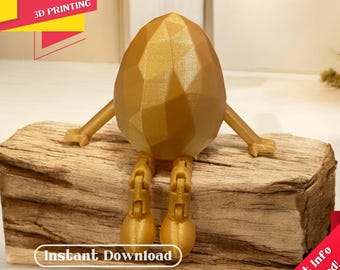 Articulated Easter Egg 3D Print – Polygon Toy with Legs (STL)
