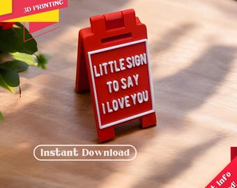 Sign to Say "I Love You" - STL&3MF Files, Ready to Print, Valentine's Day Decor, Romantic Gift