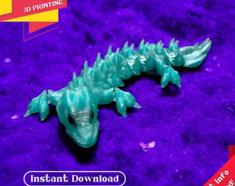 Articulated Skeleton Dragon STL – Poseable 3D Print Toy (STL & 3MF Files)