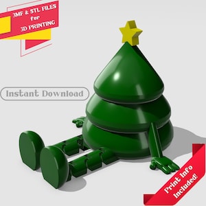 Christmas Tree Flexi Toy - STL&3MF Files for 3D Printers, Ready to Print, Christmas DIY Toy, Surprises and Gifts for Christmas, Color Model