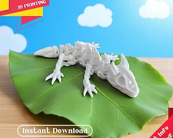 Articulated Skeleton Lizard – 3D Printer STL & 3MF Files