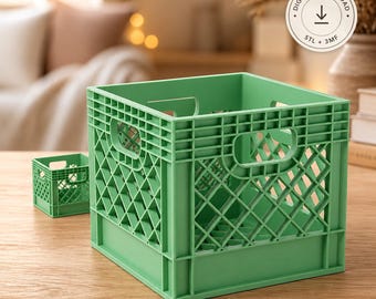 Mini Milk Crate STL & 3MF File – 3 Sizes, 3D Printed Desk Organizer and Storage Box