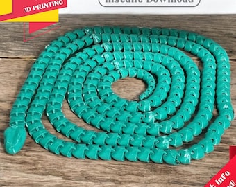 Articulated 10ft Snake Toy - World’s Longest 3D Printable Snake Model, Fun Articulated Snake STL Files for Printing