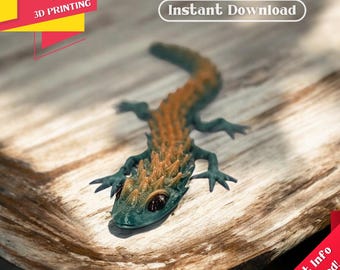 Articulated Lizard 3D Print Model – Poseable Toy (STL & 3MF Files)