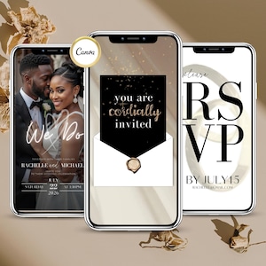 Digitale Hochzeitseinladung Wedding Invitation, Personalisierte Hochzeitskarte, Editable Animierte Einladung WhatsApp Video Wedding Invite