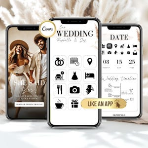 Digital Wedding Invitation Template - Save the Date Digital Invitation - Faire Part Mariage Invitation Mariage Numérique, Canva Wedding