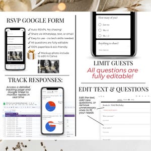 Digital birthday invitation for men and women, featuring a live countdown and an embedded RSVP form. The mobile invitation template also includes music and a modern design for a surprise party.