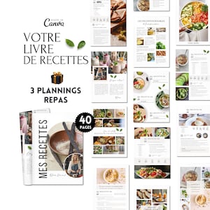 Modelo de livro de receitas, modelo de livro de receitas do Canva, livro de receitas personalizado, receita culinária, modelo do Canva