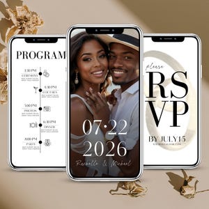 Animated Wedding Invitation Video Template - Faire Part Mariage Invitation Video Digital - Invitation Mariage Numerique - Mariage Boheme