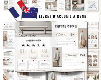 Airbnb Livret d'accueil français anglais affiche de bienvenue, location maison, manuel location saisonnière, chambre d'hôte, gîte,hôtel