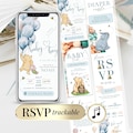 Winnie Baby Shower Boy Invite Winnie the Pooh Digital RSVP Baby Shower Template Balloon Bear Shower Editable Teddy Bear Boy Invitation product logo